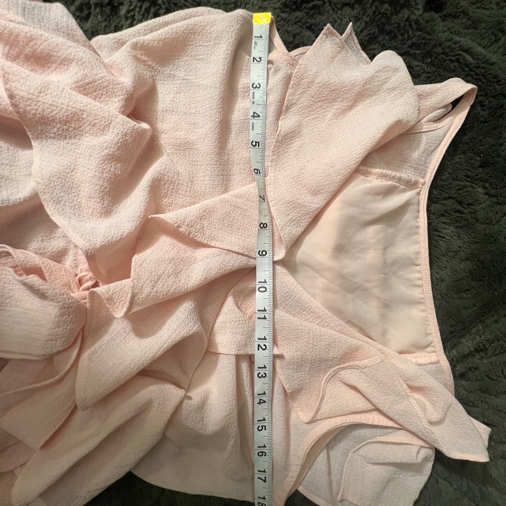 Max Studio London Blush Pink Ruffle Shirt Size L - Picture 6 of 8